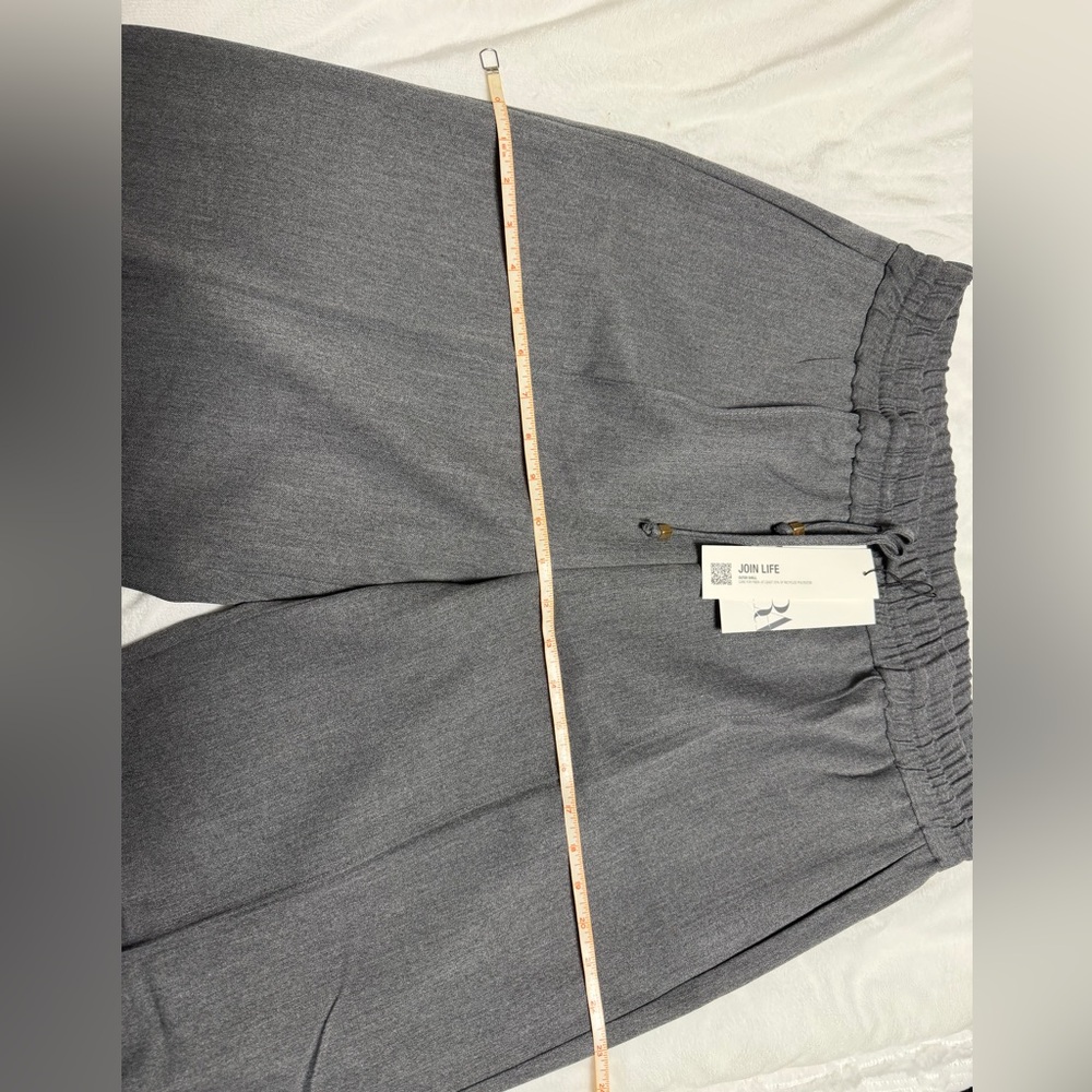 Zara medium gray brand, new drawstring, wide leg pants, size extra large - Picture 6 of 6